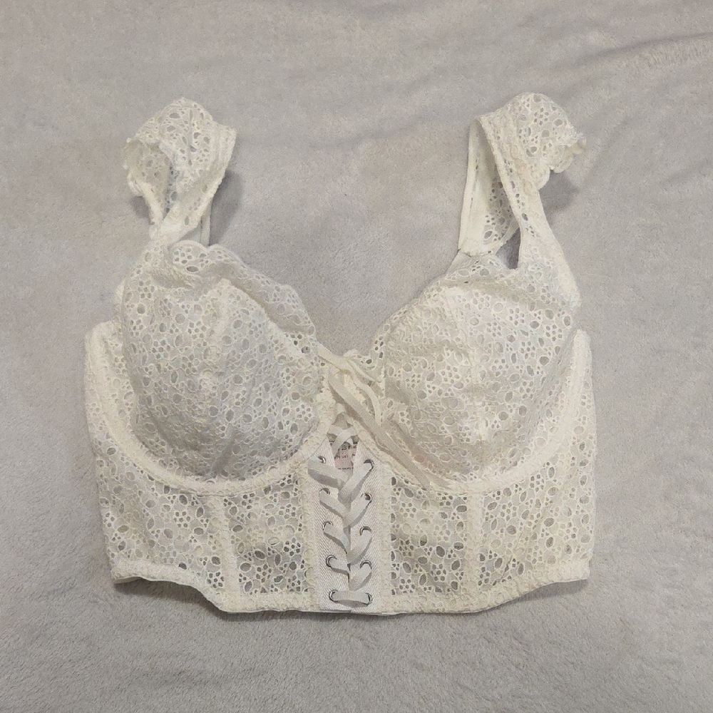 Victoria's Secret White Lace Corset Bra
